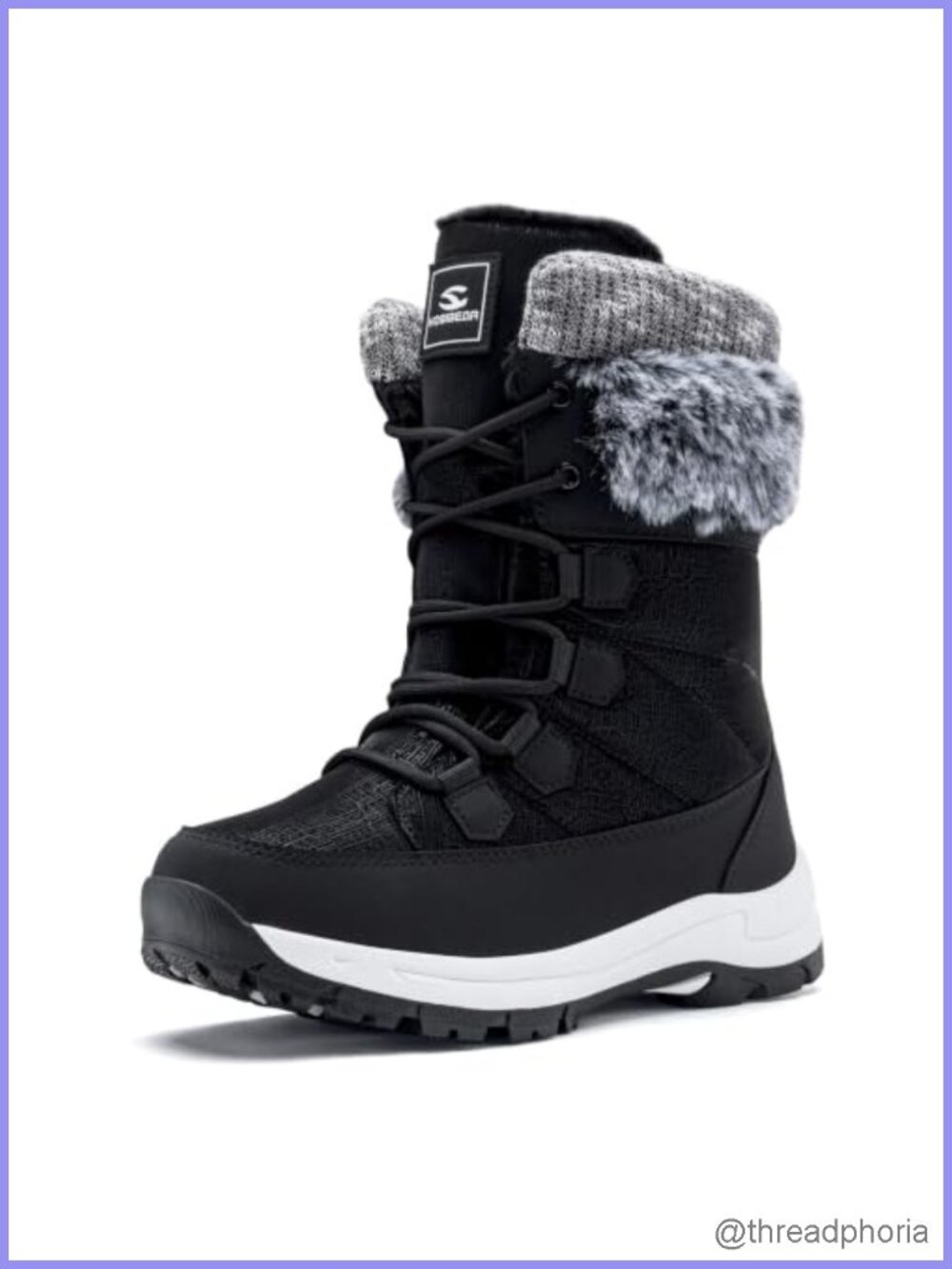 Winter Snow Boots Waterproof Warm Faux Fur Mid Calf Lightweight